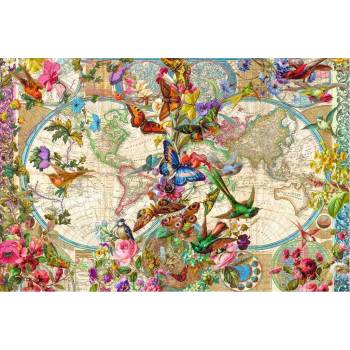 Ravensburger - Puzzle Flora Fauna World Map - 3 000 piese