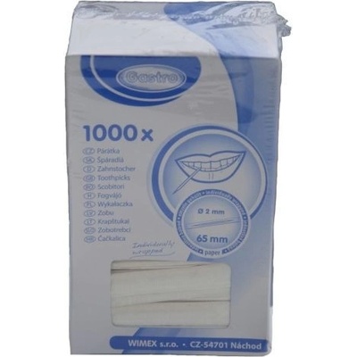 WIMEX Dřevěná párátka hyg. balená v papíru 65mm (1000ks) – Zbozi.Blesk.cz