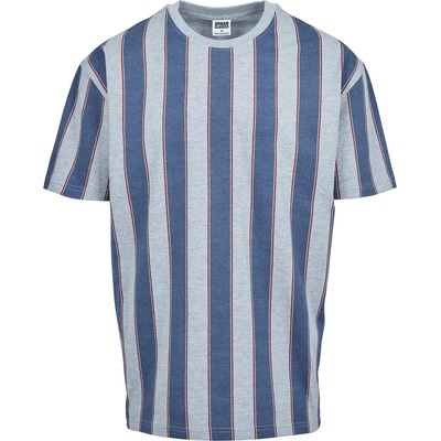 Urban Classics Мъжка тениска на райета в сиво и синьо Urban Classics Bold StripeUB-TB3696-02428 - Син, размер S