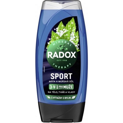 Radox Men Sport Máta a mořská sůl sprchový gel pro muže 225 ml