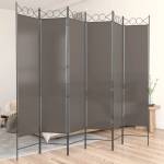 vidaXL Параван за стая, 6 панела, антрацит, 240x200 cм, текстил (350160)