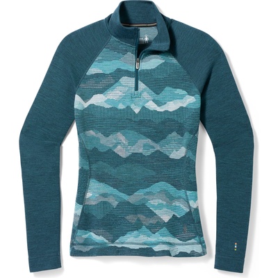Smartwool Дамска термо блуза Women's Classic Thermal Merino Base Layer 1/4 Zip Boxed TWILIGHT BLUE MTN SCAPE - L (SW016374M22)