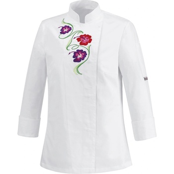 Egochef Дамска готварска куртка Flowers White - 100% памук (1003 001A)