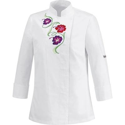 Egochef Дамска готварска куртка Flowers White - 100% памук (1003 001A)