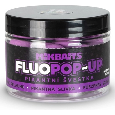 Mikbaits Plávjúce Boilies Fluo Pikantná Slivka 150ml 18mm