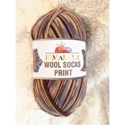 Himalaya Příze Wool socks print - S32-03 hnědo-fialová