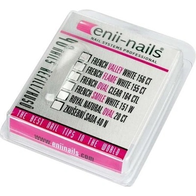 Enii Nails Almond clear zkušební sada 40 ks