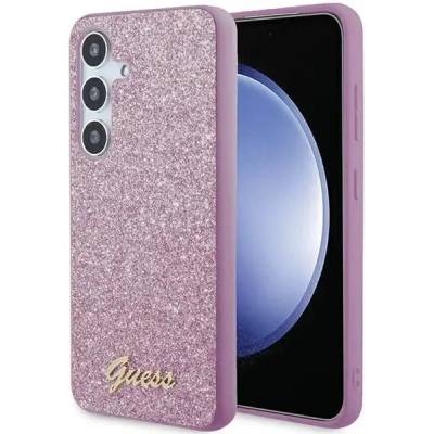 GUESS Кейс Guess Glitter Script за Samsung Galaxy S24+, лилав (3666339241346)