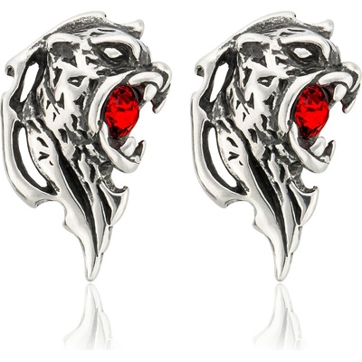 Sam's Artisans náušnice Red Leopard Mouth chirurgická oceľ INM053