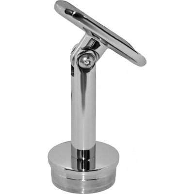 Držák madla s kloubem na trubku ø 42,4 mm (77x64 mm), leštěná nerez / AISI304, narážecí