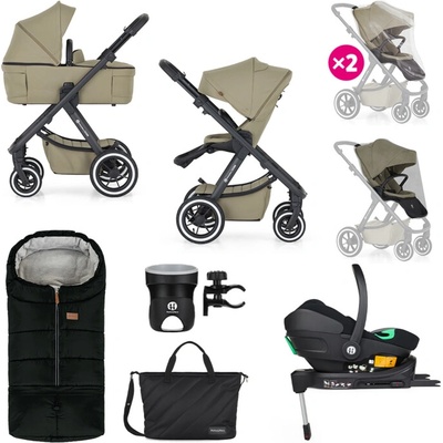 PETITE&MARS kombinovaný ICON 2v1 Mossy Green XXL AIR + Core Pro i-Size Black Grey + Báza 2025