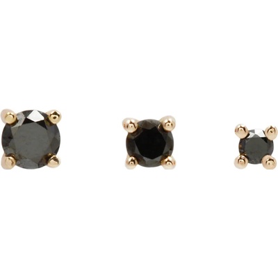Buddha jewelry Buddha jewelry Bezzávitová koncovka piercingu BLACK DIAMOND ze 14 kt zlata 585/1000 s černým diamantem Žluté zlato, Velikost: 1,5 mm
