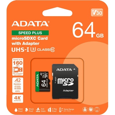 Adata Speed Plus Micro SD 64GB UD64GUI3V30A2SP-RA1