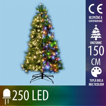 Home by Somogyi Umelý Vianočný stromček s integrovaným LED osvetlením 3D 2D ihličie 250LED 150CM Multicolour Teplá biela