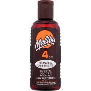 Malibu Bronzing Tanning Oil SPF4 водоустойчиво бронзиращо слънцезащитно масло с аромат на кокос 100 ml