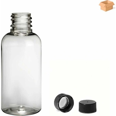Via Plastová lahvička čirá s černým uzávěrem 50 ml 800 ks
