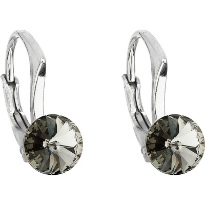 Pavona stříbrné visací s krystaly Swarovski kulaté 31230.3 černé