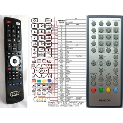 GENERAL SENCOR SPV6706T - съвместимо дистанционно управление на марката General (SPV6706T)
