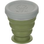 MFH Сгъваема чаша с капак, силиконова, зелена, 200 ml (33399)