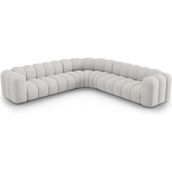 Micadoni Светлосив шенилов модулен ъглов диван Lupine - Micadoni (MIC_COR_140_F1_LUPINE5)