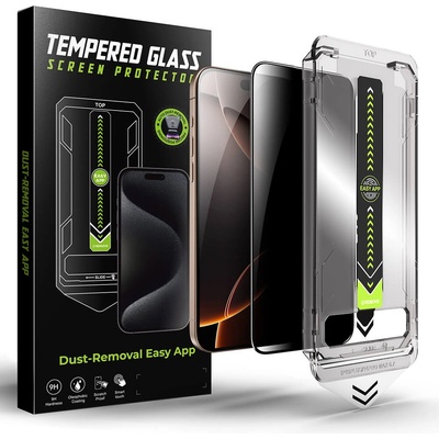 Techsuit Калено стъклено защитно покритие с определен ъгъл на виждане на iPhone 17 Pro Max - Techsuit TitanGlass Privacy Full Cover Tempered Glass (черен-прозрачен) (KF2354186)
