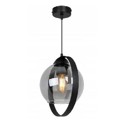 Light Home Závěsné svítidlo Haga Ring, 1x grafitové skleněné stínítko (výběr ze 3 barev uchycení)