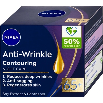 Nivea Anti Wrinkle Contouring 65+ nočný krém 50 ml