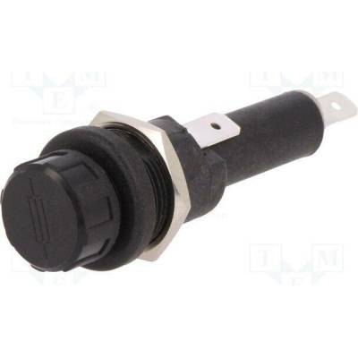 BULGIN FX0415 Zásuvka; 6,3x32mm; 250V; na panel; černá; UL94V-0; polyamid