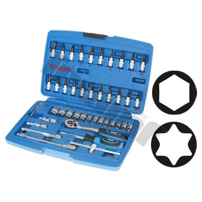 Triumf Gola sada 1/4 ", rozsah 4-14mm, 46dielna, nevŕtané torxy (12301)