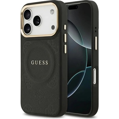 GUESS Калъф Guess Peony Hot Stamp MagSafe за iPhone 17 Pro - черен (3666339519698)