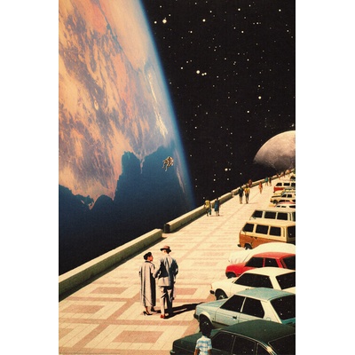 Plagát, Obraz - Space Promenade - Retro-Futuristic Collage Art, 61 × 91.5 cm