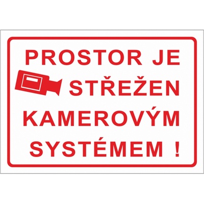 Bezpečnostní značky 4202TCA A4 plast Prostor je střežen kamerovým systémem
