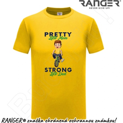 Ranger tričko motív Strong Like Dad žltá