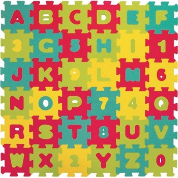 LUDI Puzzle 90x90 cm písmena a čísla 36 ks