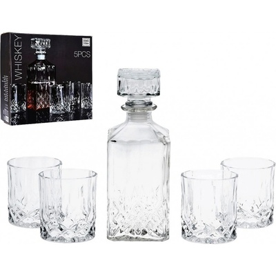 EXCELLENT KO-YE7300760 Whiskey set karafa + poháre sada 5 ks krištáľové sklo 0,9 L