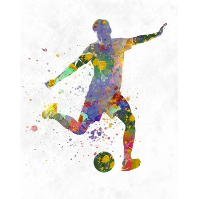 autor Plagát, Obraz - soccer player in watercolor, 30 × 40 cm
