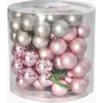 Trend-Deco Sklenené ozdoby na drôtiku 2 cm 72 ks vianočné ozdoby na stromček