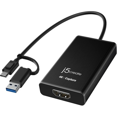 j5create Кепчер адаптер j5create JVA11, HDMI - USB-C, 4K, Черен (J5-JVA11)