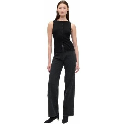 GAP V-HR WIDE LEG BLACK PIMA Dámské džíny černá