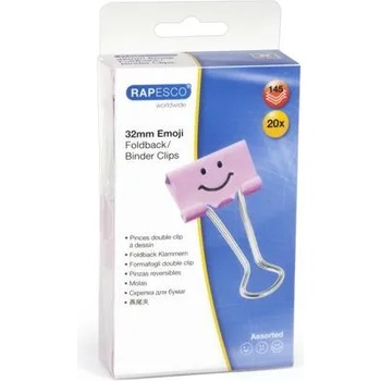 Rapesco Щипка за папки, 32 мм, "Fun", RAPESCO, светлорозова 1352 (1352)