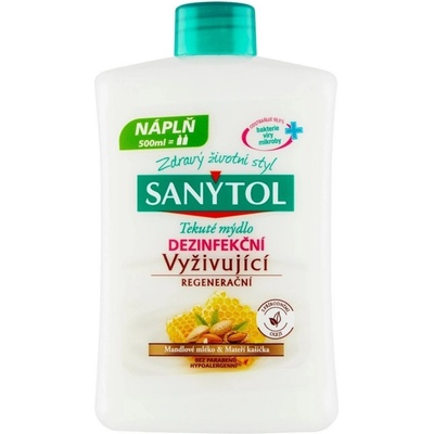 Sanytol vyživující Mandlové mléko & Mateří kašička dezinfekční mýdlo náhradní náplň 500 ml