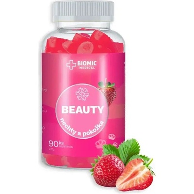 Biomic Medical Beauty želé vitamíny s jahodovou príchuťou 90 ks
