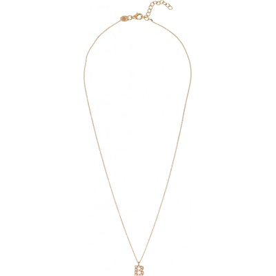 Alisia Pozlacený náhrdelník se Swarovski perličkami "B" AL4258.01.902