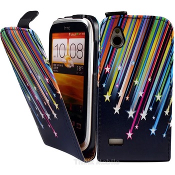 Image 1 of HTC Desire X Shooting Stars Flip Калъф + Протектор