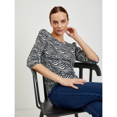 Orsay Бяло-черна дамска тениска с десен ORSAY Orsay | Cheren | ЖЕНИ | XS