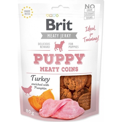 Snack BRIT Jerky Puppy Turkey Meaty Coins 80 g