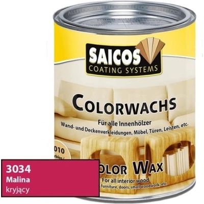 Saicos Color Wax 3034 Малина - Цветена интериорна вакса 0.375л (4709)