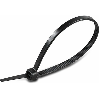 V-TAC Sťahovacia páska na káble 3.5x300mm, čierna, 100ks balenie [11170]