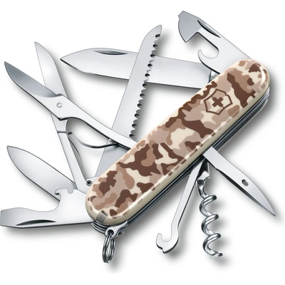 Victorinox Швейцарски джобен нож Victorinox Huntsman - Кафяв камуфлаж, 15 функции (1.3713.941)