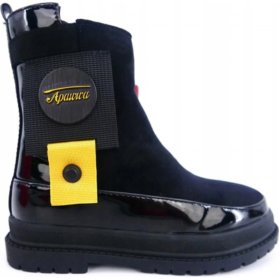 Apawwa kotníkové boty Eko semiš černé